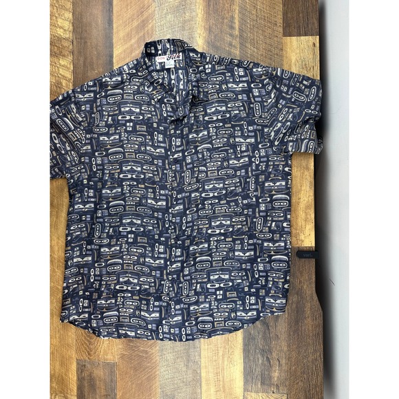 Other - Don't Stop‎ Silk Mens Small Silk Button Up Shirt Abstract Art